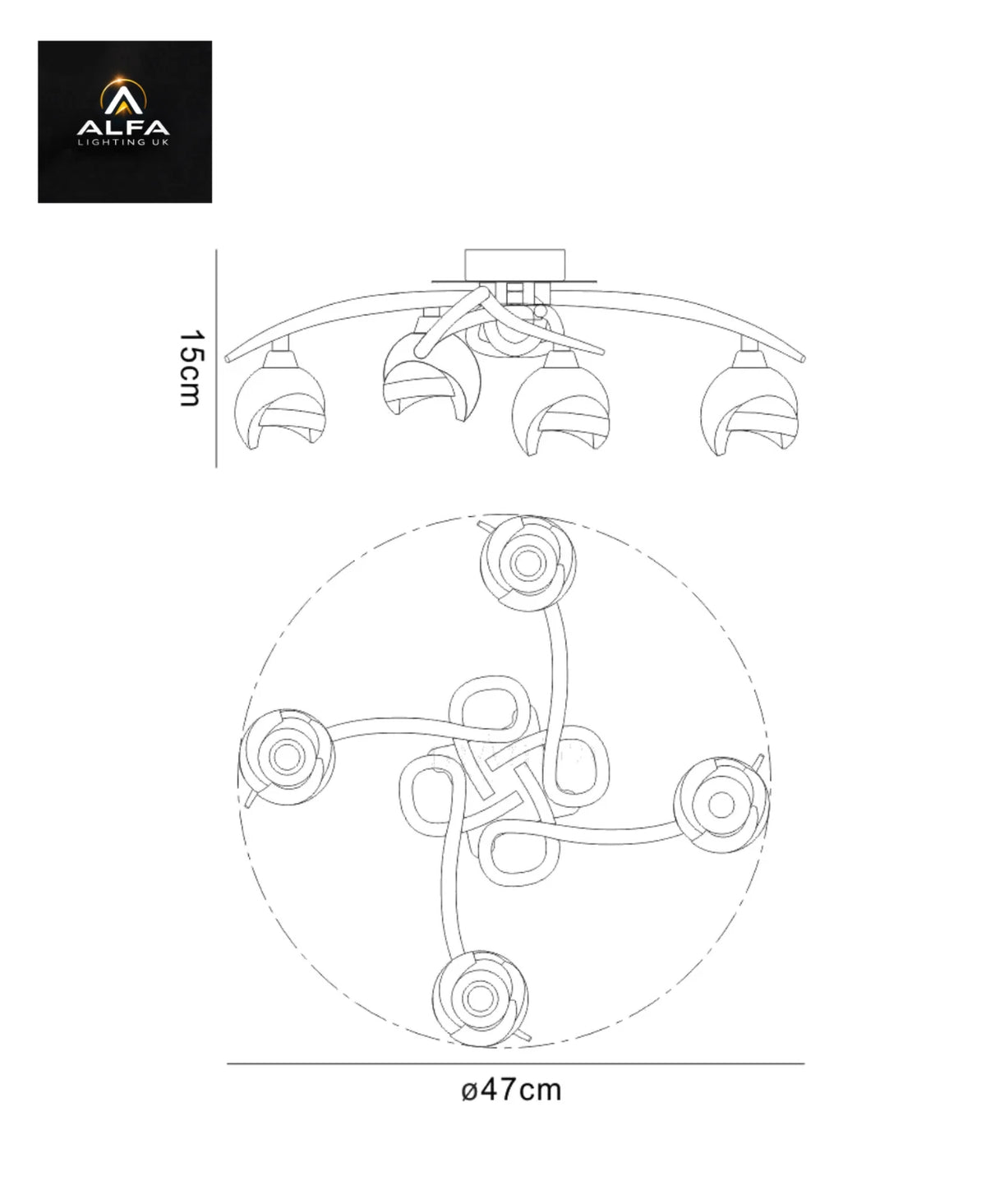 Mantra | M0807 | Ceiling 4 Light | Black Chrome Decorative Fitting - CLEARANCE
