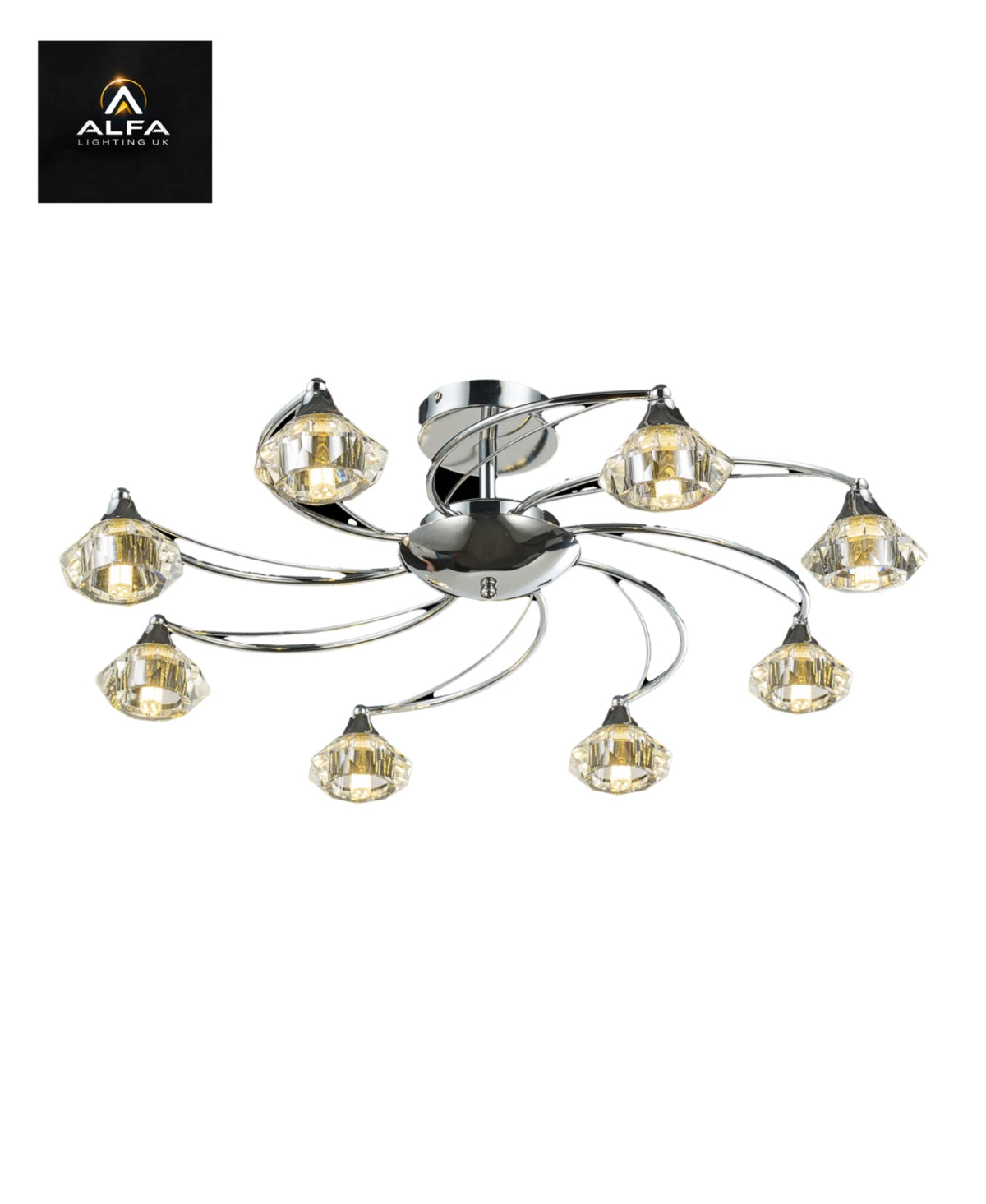 Bravo Lighting | BL12813 | RADLEY 8 Light Semi Flush | Polished Chrome - CLEARANCE