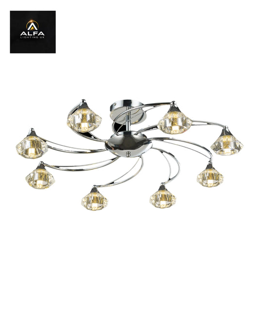Bravo Lighting | BL12813 | RADLEY 8 Light Semi Flush | Polished Chrome - CLEARANCE