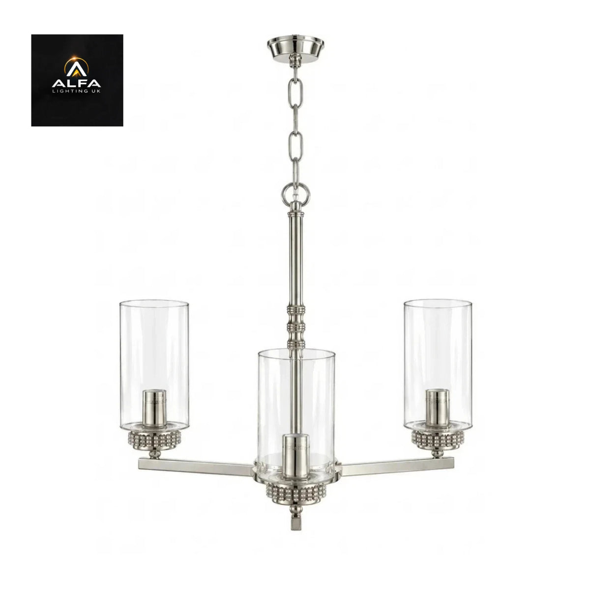 LIGHT | SH7309 | Darla | 3 x E14 | Pendant/Semi Flush Ceiling Light | Polished Nickel - CLEARANCE