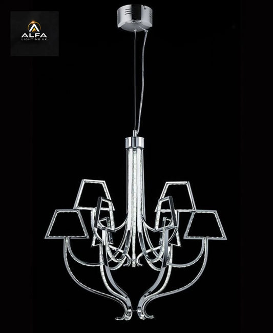 Endon | SILHOUETTE-LCH | LED Pendant In Chrome | 6 + 4 Arms 1 Light In Chrome - CLEARANCE