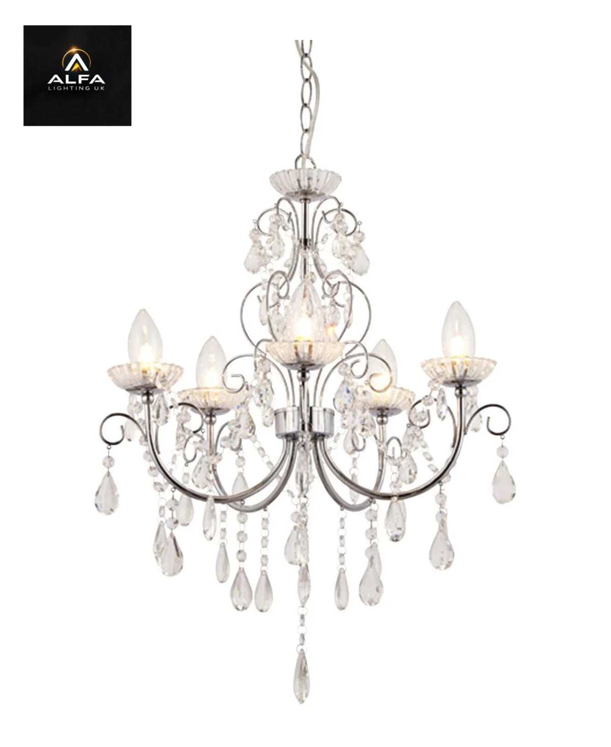 Endon | Tabitha | 61384 | 5 Light Pendant Light | Chrome - CLEARANCE