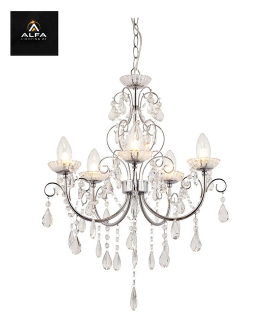 Endon | Tabitha | 61384 | 5 Light Pendant Light | Chrome - CLEARANCE