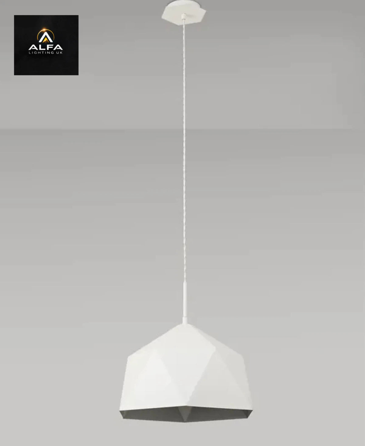 LIGHT | Isos | SH8460 | Single Pendant Light | White/Silver - CLEARANCE