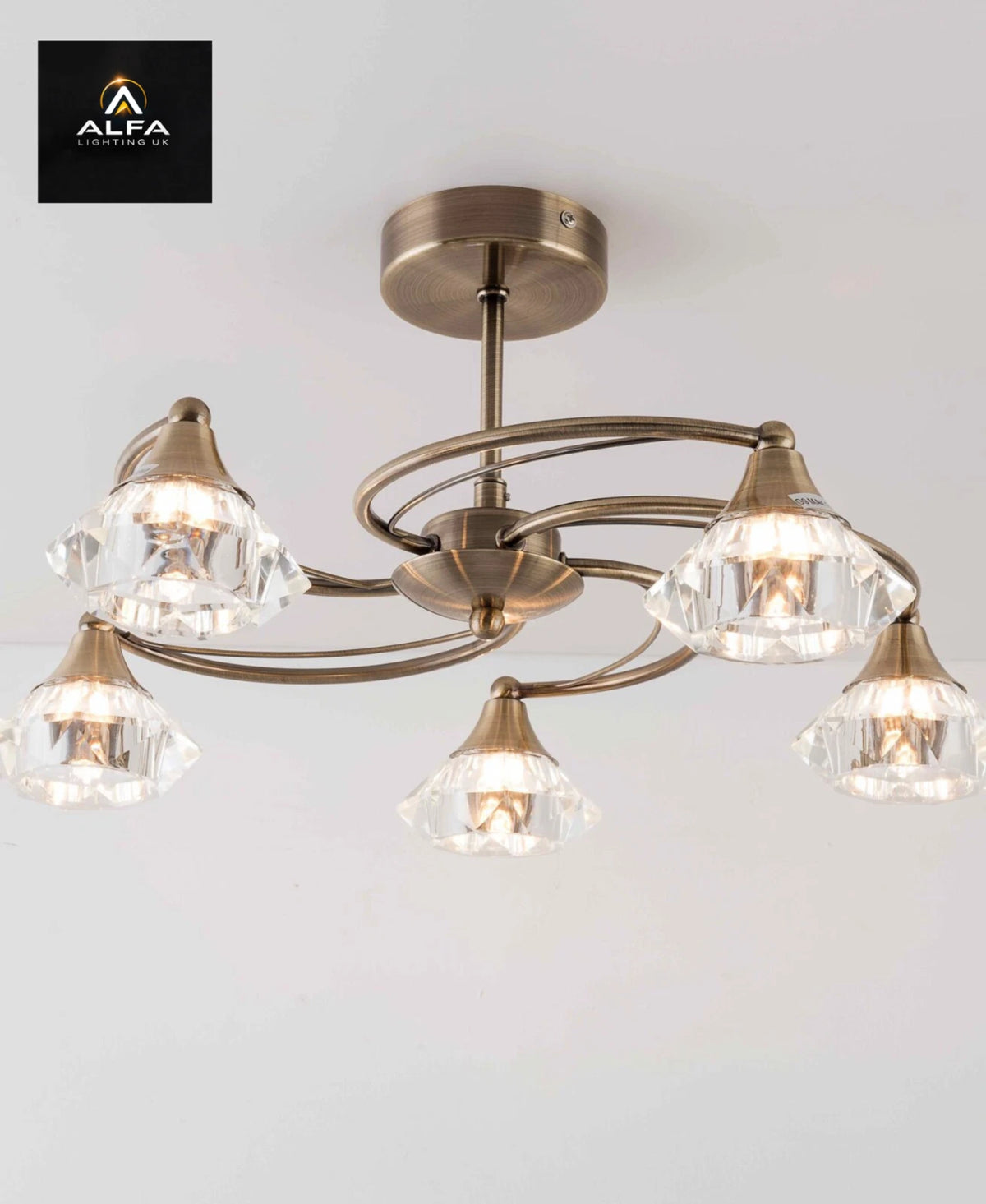 Bravo Lighting | BL12805 | RADLEY | 5 light Semi-FLush | Antique Brass - CLEARANCE
