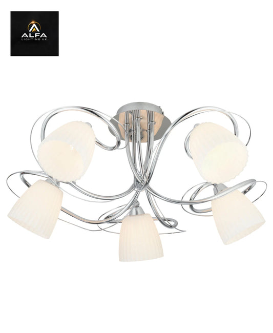 Oaks Lighting | LEKE Range | 6259/5 CH | 5 Light Ceiling Light - CLEARANCE