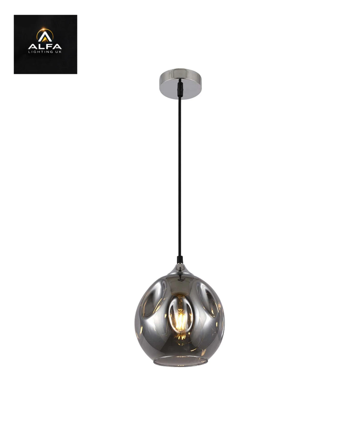 Bravo Lighting | 1111 | MARS | 1 Light Pendant | Polished Chrome/Smoked - CLEARANCE