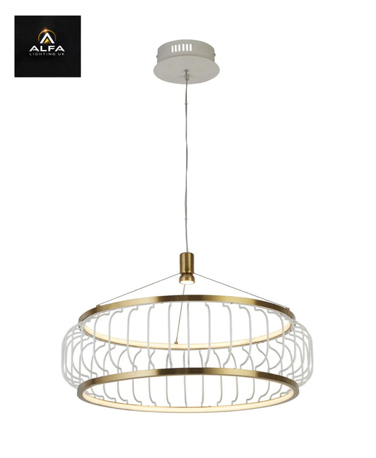 LUX & BELLE | 44W LED Pendant Light | 75091-1SB Searchlight - CLEARANCE