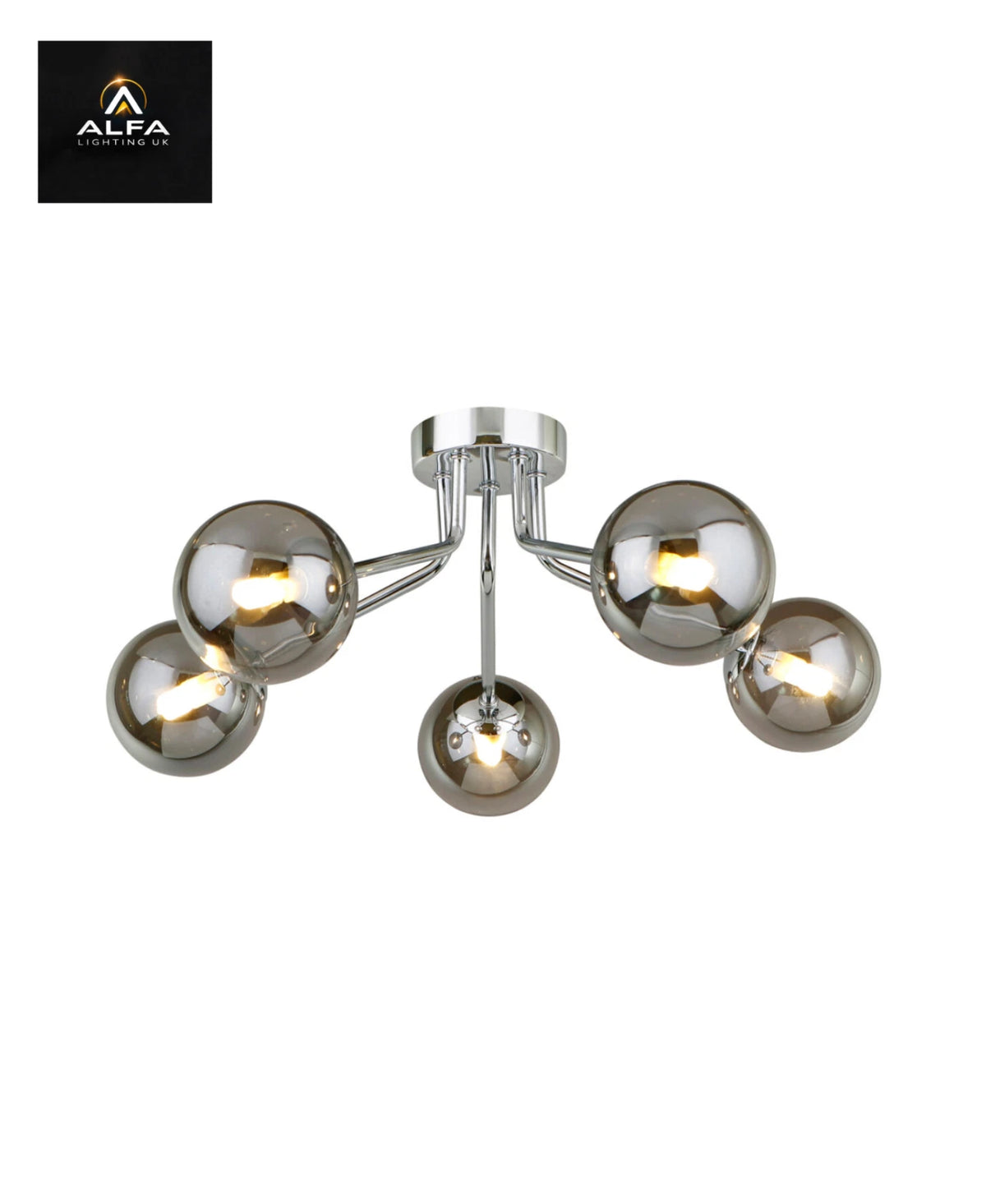 Bravo Lighting | BL13703 | BOLLA | 5 Light Semi Flush | Polished Chrome - CLEARANCE