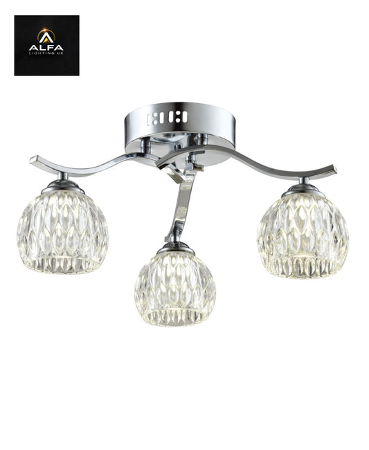Bravo Lighting | 1157 | TALIA | 3 Light | Semi Flush Chrome - CLEARANCE