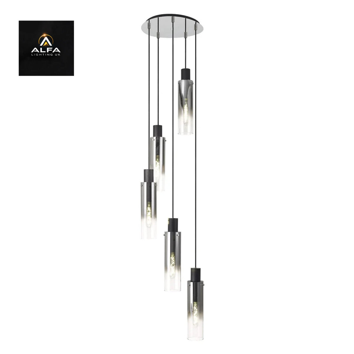 LIGHT | SH8490 | Blake | Slim Round Pendant | 5 X E27 | Ceiling light fitting - CLEARANCE