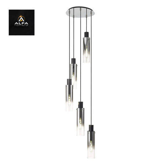 LIGHT | SH8490 | Blake | Slim Round Pendant | 5 X E27 | Ceiling light fitting - CLEARANCE